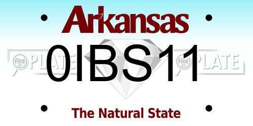 0IBS11 Arkansas License Plate