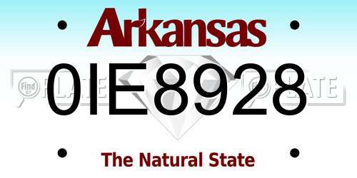 0IE8928 Arkansas License Plate