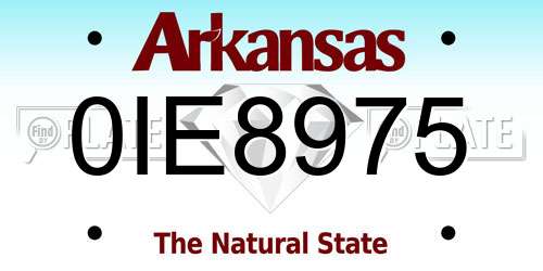 0IE8975 Arkansas License Plate