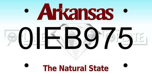 0IEB975 Arkansas License Plate