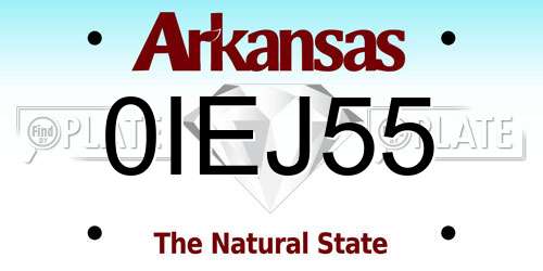 0IEJ55 Arkansas License Plate
