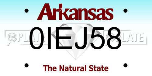 0IEJ58 Arkansas License Plate