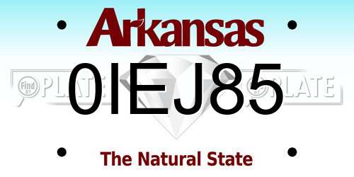 0IEJ85 Arkansas License Plate