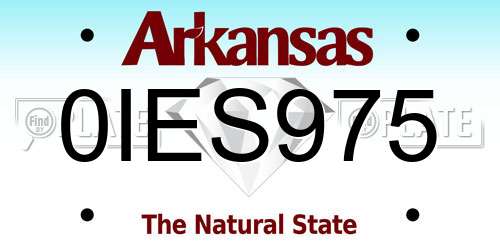0IES975 Arkansas License Plate