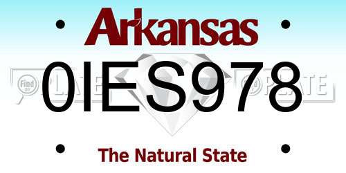 0IES978 Arkansas License Plate