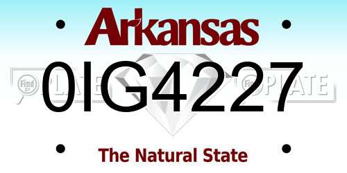 0IG4227 Arkansas License Plate