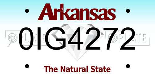 0IG4272 Arkansas License Plate