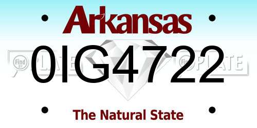 0IG4722 Arkansas License Plate