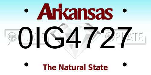 0IG4727 Arkansas License Plate