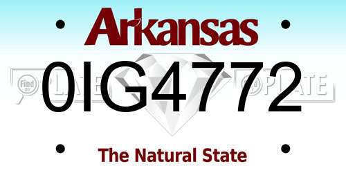 0IG4772 Arkansas License Plate