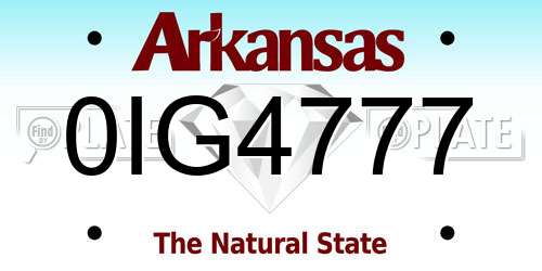 0IG4777 Arkansas License Plate