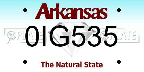0IG535 Arkansas License Plate