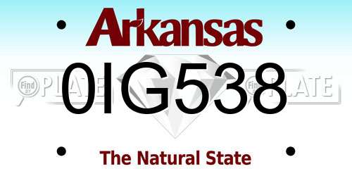 0IG538 Arkansas License Plate