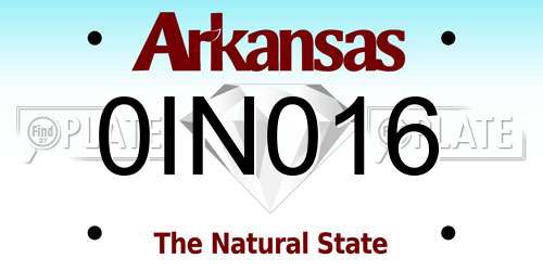 0IN016 Arkansas License Plate