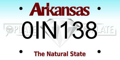 0IN138 Arkansas License Plate
