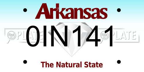 0IN141 Arkansas License Plate