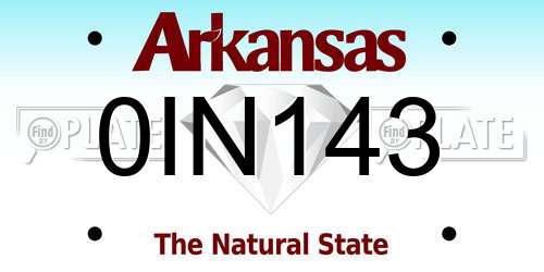 0IN143 Arkansas License Plate