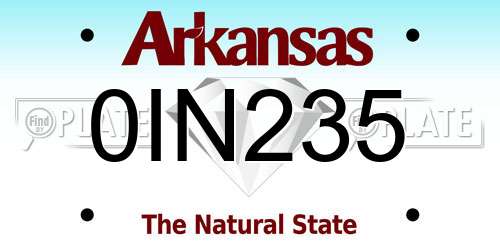 0IN235 Arkansas License Plate