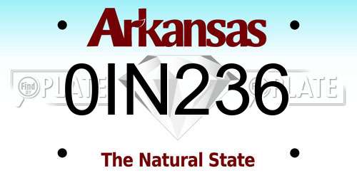 0IN236 Arkansas License Plate