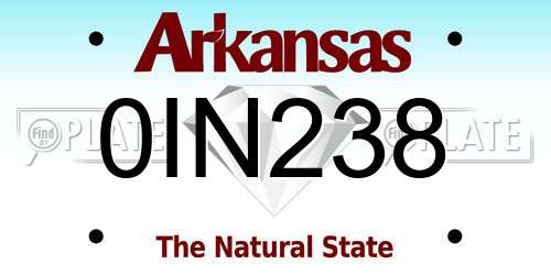 0IN238 Arkansas License Plate
