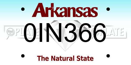 0IN366 Arkansas License Plate