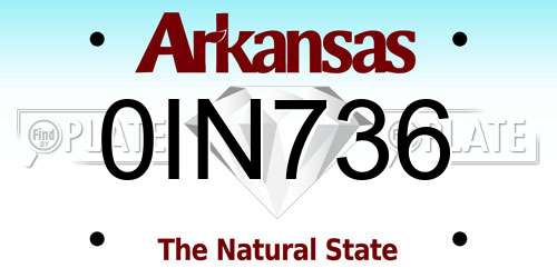 0IN736 Arkansas License Plate