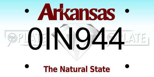 0IN944 Arkansas License Plate