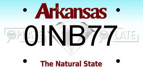 0INB77 Arkansas License Plate