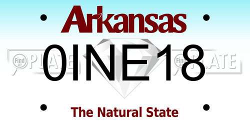 0INE18 Arkansas License Plate