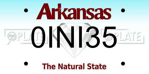 0INI35 Arkansas License Plate
