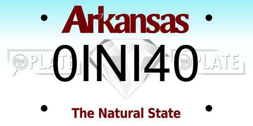 0INI40 Arkansas License Plate