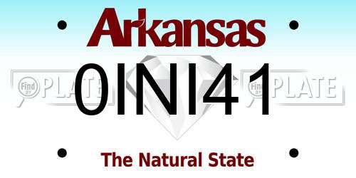 0INI41 Arkansas License Plate