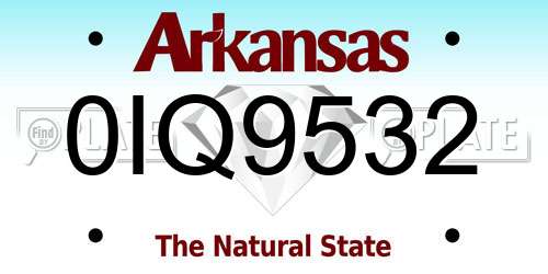 0IQ9532 Arkansas License Plate