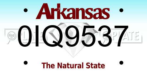 0IQ9537 Arkansas License Plate
