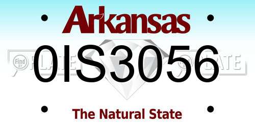 0IS3056 Arkansas License Plate