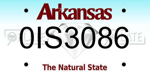 0IS3086 Arkansas License Plate