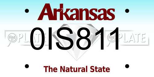 0IS811 Arkansas License Plate