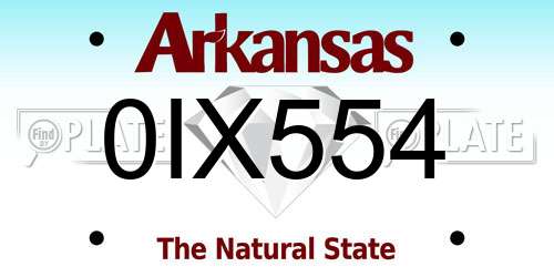 0IX554 Arkansas License Plate