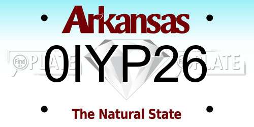 0IYP26 Arkansas License Plate