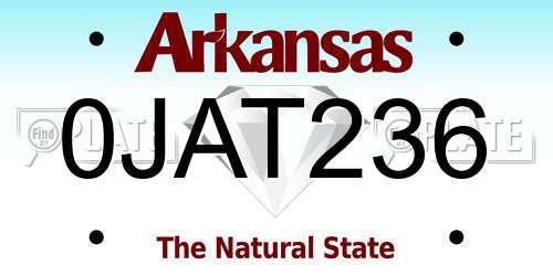 0JAT236 Arkansas License Plate