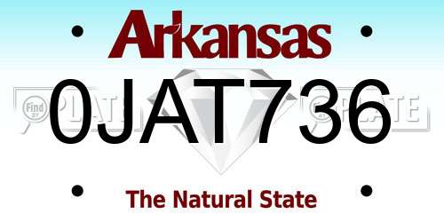 0JAT736 Arkansas License Plate