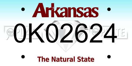 0K02624 Arkansas License Plate