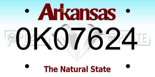 0K07624 Arkansas License Plate
