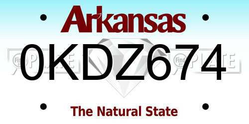 0KDZ674 Arkansas License Plate