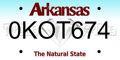 0KOT674 Arkansas License Plate