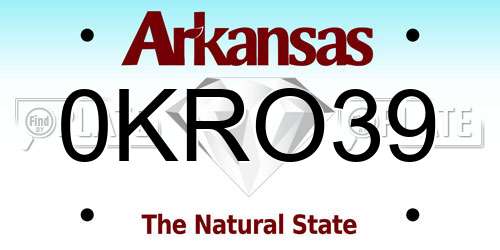 0KRO39 Arkansas License Plate