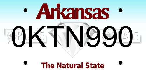 0KTN990 Arkansas License Plate