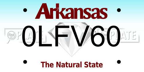 0LFV60 Arkansas License Plate