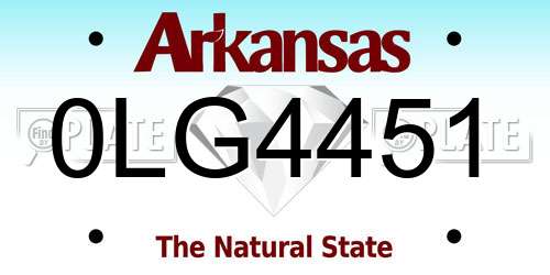 0LG4451 Arkansas License Plate