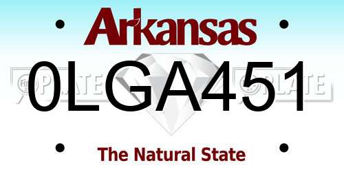 0LGA451 Arkansas License Plate